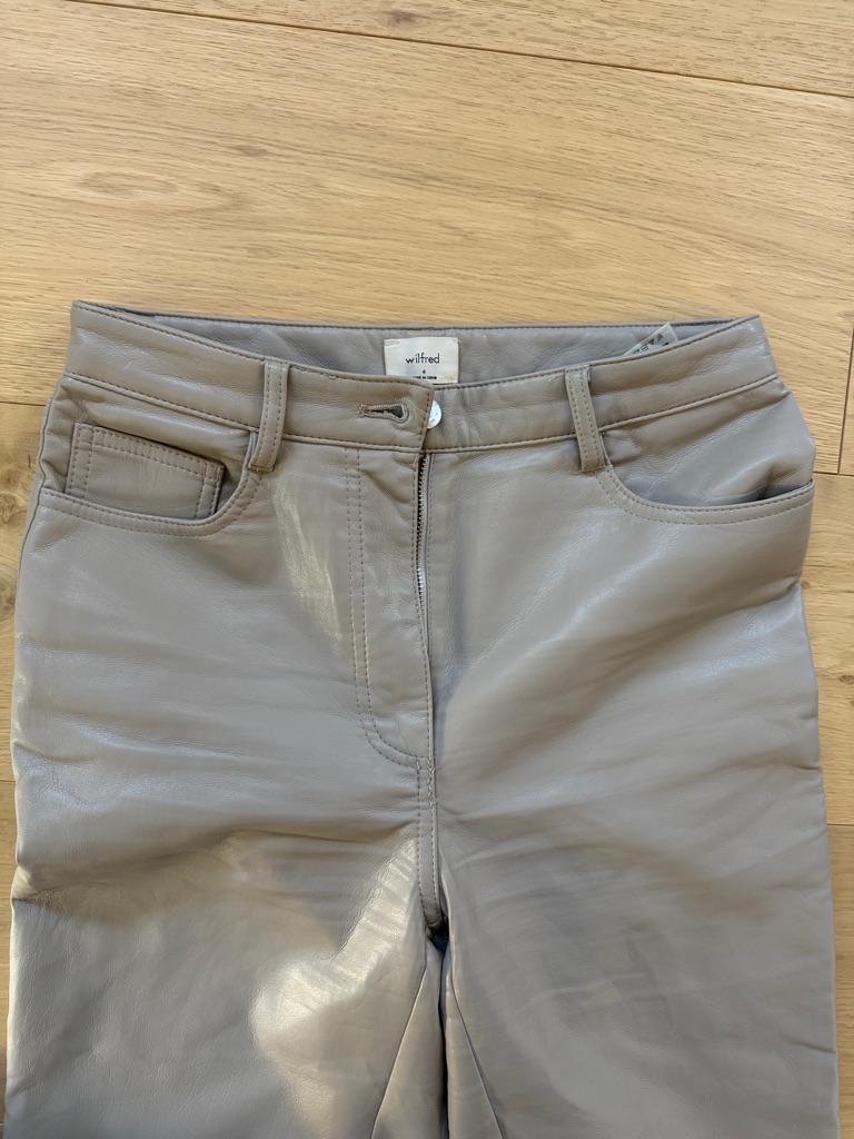 Wilfred Taupe Leather Pants